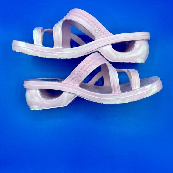 Skechers Sandals Womens 10 Cali Gear Shoes Pink/White Slip On Wedge Flip Flops - Picture 10 of 10